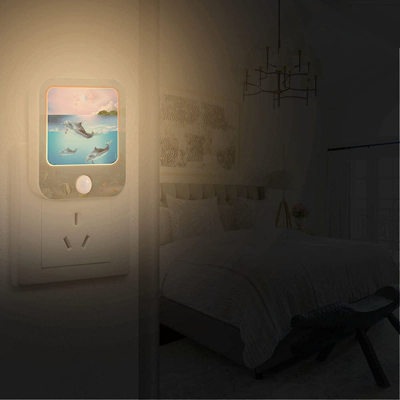 Blueangle LED Night Light, Underwater Dolphins and Plants Night Lights Plug into Wall with Dusk-To-Dawn Sensor, Automatically Turn on and Off,Night Light for Kids,Bedroom,Bathroom,Stairs,2 Packs（397） Home & Garden > Pool & Spa > Pool & Spa Accessories Blueangle   