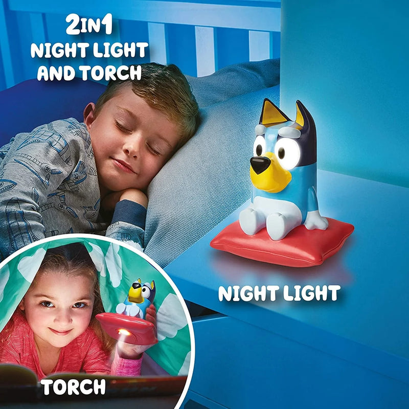 Bluey 2 in 1 Bedtime Night Light and Handy Flashlight - LED Night Light with Auto-Off Timer
