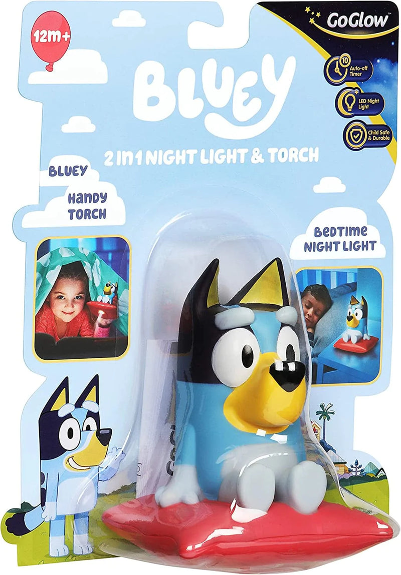 Bluey 2 in 1 Bedtime Night Light and Handy Flashlight - LED Night Light with Auto-Off Timer