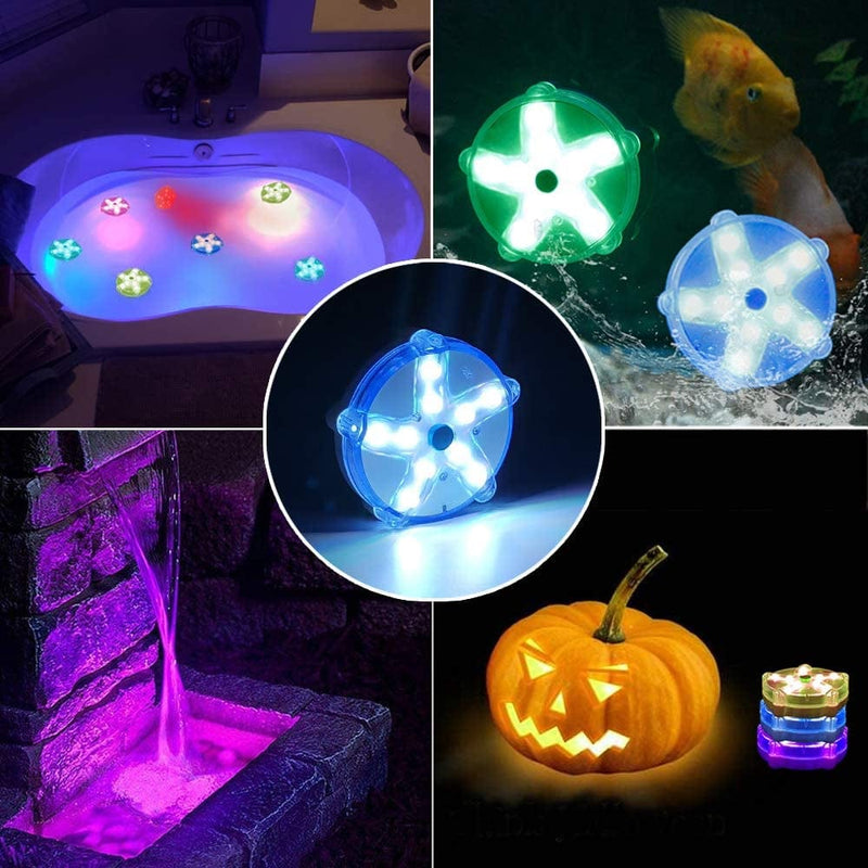 Blufree 3.3" LED Floating Pool Lights for Bathtub Fountain Hot Tub, IP68 Waterproof Color Changing Pond Light Magnetic LED Lights Starfish Lamp for Party Vase Wedding Home Decorations.(3Pcs) Home & Garden > Pool & Spa > Pool & Spa Accessories Blufree   
