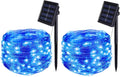 BOLWEO Upgrade Warm White Solar String Lights Outdoor 200 Oversize Lamp Solar Fairy Lights 66Ft LED Starburst Waterproof for Garden Patio Backyard Tree Halloween Diwali Christmas Decorations Home & Garden > Lighting > Lamps BOLWEO Blue 50 LED 