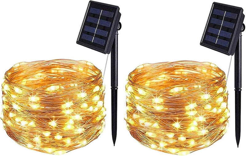 BOLWEO Upgrade Warm White Solar String Lights Outdoor 200 Oversize Lamp Solar Fairy Lights 66Ft LED Starburst Waterproof for Garden Patio Backyard Tree Halloween Diwali Christmas Decorations Home & Garden > Lighting > Lamps BOLWEO Warm White 50 LED 