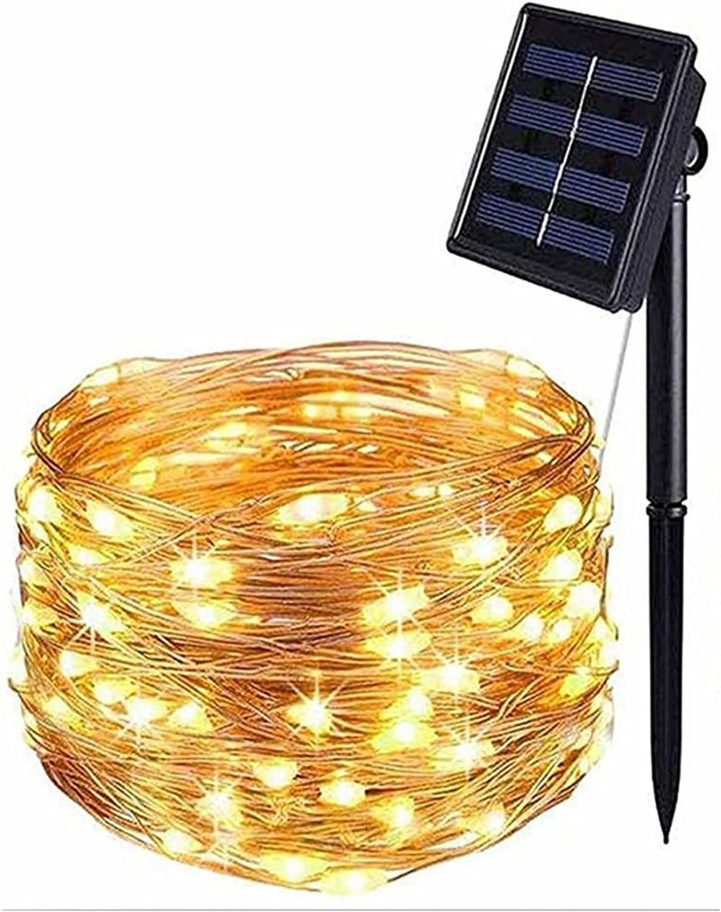 BOLWEO Upgrade Warm White Solar String Lights Outdoor 200 Oversize Lamp Solar Fairy Lights 66Ft LED Starburst Waterproof for Garden Patio Backyard Tree Halloween Diwali Christmas Decorations Home & Garden > Lighting > Lamps BOLWEO Warm White 50 LED 1 Pack 