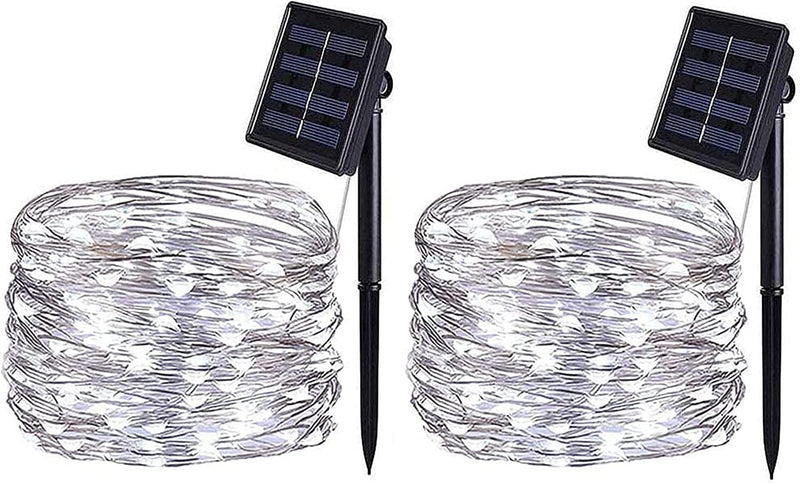 BOLWEO Upgrade Warm White Solar String Lights Outdoor 200 Oversize Lamp Solar Fairy Lights 66Ft LED Starburst Waterproof for Garden Patio Backyard Tree Halloween Diwali Christmas Decorations Home & Garden > Lighting > Lamps BOLWEO Cool White 50 LED 