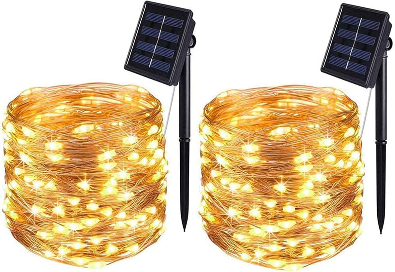 BOLWEO Upgrade Warm White Solar String Lights Outdoor 200 Oversize Lamp Solar Fairy Lights 66Ft LED Starburst Waterproof for Garden Patio Backyard Tree Halloween Diwali Christmas Decorations Home & Garden > Lighting > Lamps BOLWEO Warm White 120 LED 
