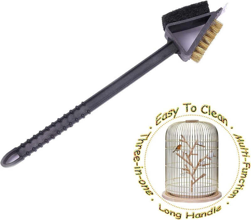 Bonaweite Stainless Steel Triangle Bird Cleaning Brush, Multi-Function Three-In-One Long Handle Brush, Pet Supply Cage Accessory for Parrot Birds … Animals & Pet Supplies > Pet Supplies > Bird Supplies > Bird Cages & Stands Bonaweite Triangle  