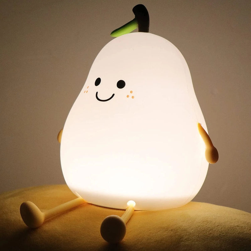 Boxgear Kids Night Light – Baby Night Light for Nursery Decor, Kids Bedroom – Cute Night Light Lamp for Boys, Girls – Color-Changing Silicone Nursery Lamp – Dimmable Battery Powered Lamp (Jellyfish) Home & Garden > Lighting > Night Lights & Ambient Lighting Boxgear Pear  