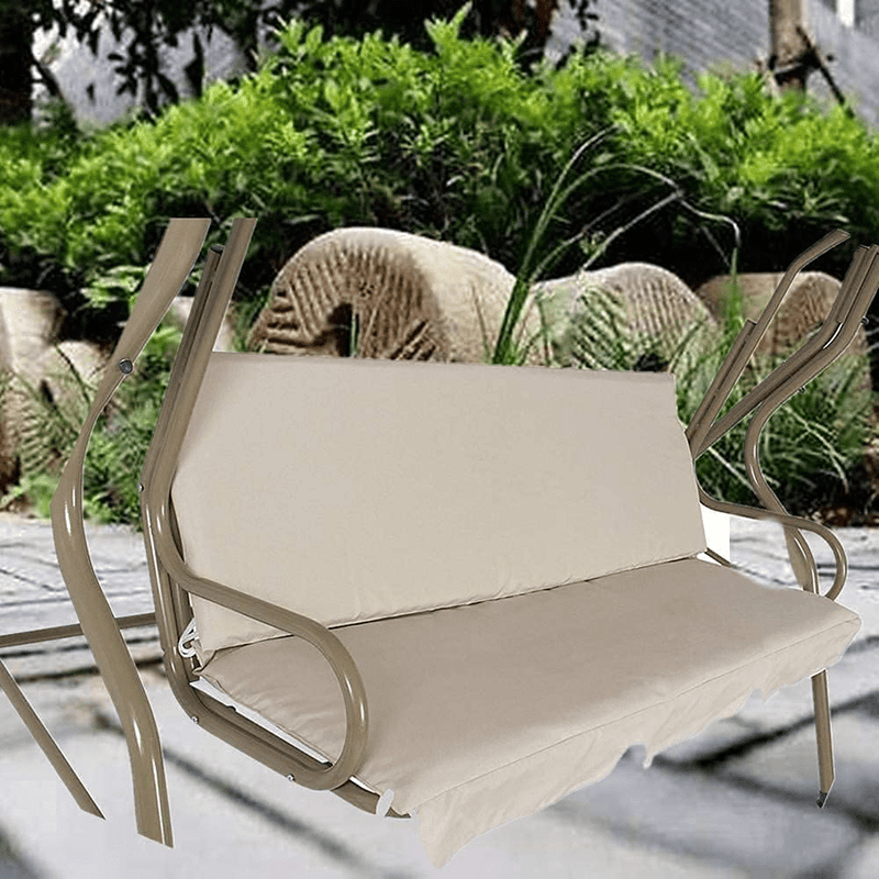 boyspringg Patio Swing Cushion Cover Waterproof Swing Seat Cover Replacement for 3 Seat Swing Chair All Weather Swing Chair Protection 153x53x54(14-19)CM (Beige) Home & Garden > Lawn & Garden > Outdoor Living > Porch Swings boyspringg   
