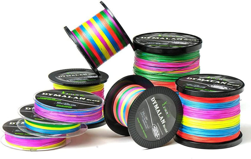 Braided Fishing Line by DYMALAN: 4-Strand Line, Abrasion Resistant PE Material for Durability, Zero Stretch & Low Memory, Extra Thin Diameter, Suitable for Saltwater &Freshwater