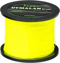 Braided Fishing Line by DYMALAN: 4-Strand Line, Abrasion Resistant PE Material for Durability, Zero Stretch & Low Memory, Extra Thin Diameter, Suitable for Saltwater &Freshwater Sporting Goods > Outdoor Recreation > Fishing > Fishing Lines & Leaders JIMEI Fluorescent Yellow 50LB/22.7KG 0.40mm-1097 Yds 