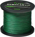 Braided Fishing Line by DYMALAN: 4-Strand Line, Abrasion Resistant PE Material for Durability, Zero Stretch & Low Memory, Extra Thin Diameter, Suitable for Saltwater &Freshwater Sporting Goods > Outdoor Recreation > Fishing > Fishing Lines & Leaders JIMEI Moss Green 10LB/4.6KG 0.09mm-328 Yds 