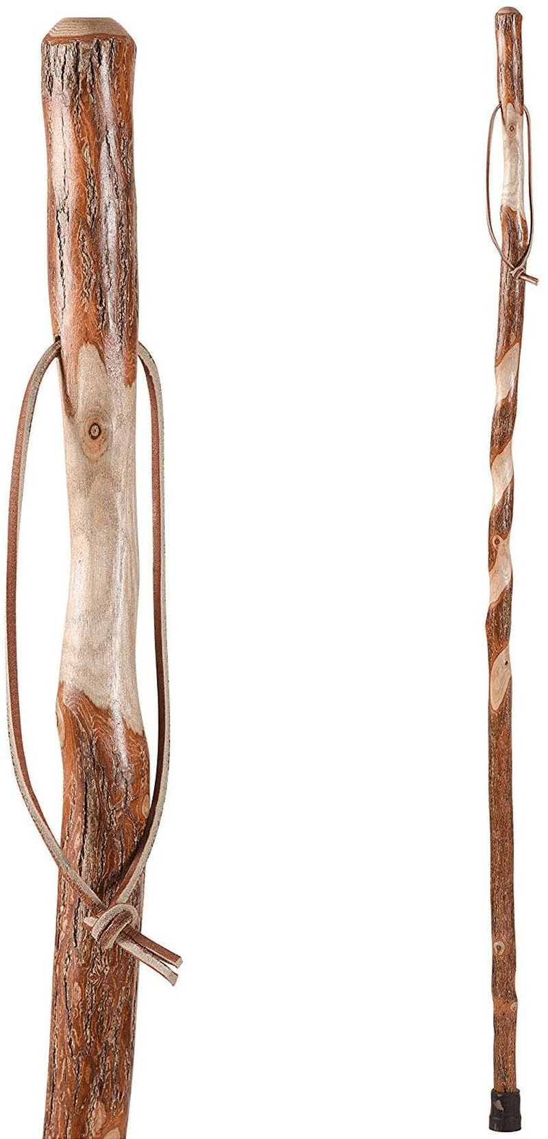 Brazos Twisted Sassafras Walking Stick, Handcrafted Wooden Staff, Hiking Stick for Men and Women, Trekking Pole, Wooden Walking Stick, Made in the USA, 55 Inches, Natural, (602-3000-1318)