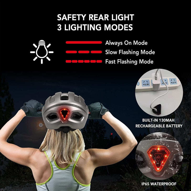 Breathable Cycling Helmet with Rear Light Magnetic Goggles Women Men Lightweight Safety Helmet Bike Helmet Sporting Goods > Outdoor Recreation > Cycling > Cycling Apparel & Accessories > Bicycle Helmets MengK   