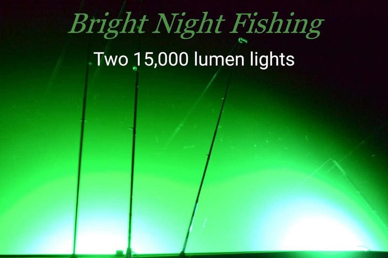 Bright Night Fishing Underwater Fishing Light Battery Clamps 25Ft Cord Green LED 15,000 Lumens 300 LED Submersible Fish Attractor Boat and Dock Lights Salt Water Fresh Water 12V DC Crappie BR:15000 Home & Garden > Pool & Spa > Pool & Spa Accessories Bright Night Fishing   
