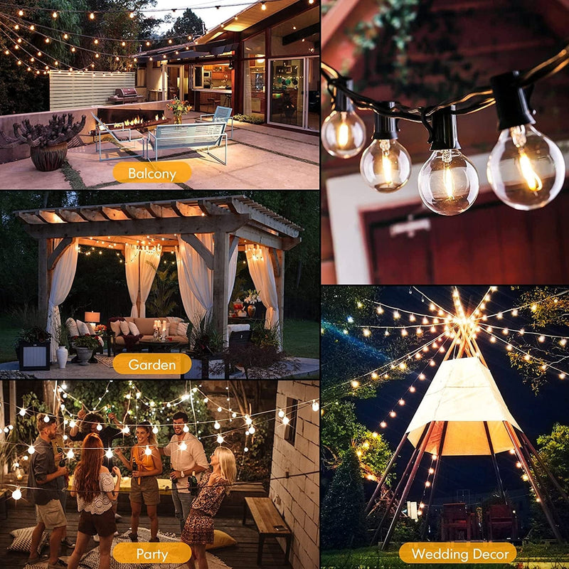 Brightever 100FT LED Outdoor String Lights G40 Globe Shatterproof Waterproof 2Pack 50Ft Patio Lights 52 Dimmable Edison Bulbs, String Lights for outside Porch Party Backyard Gazebo, Connectable Home & Garden > Lighting > Light Ropes & Strings Brightever   