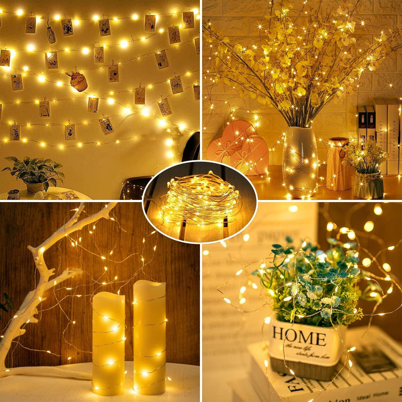 Brightown 24 Pack Fairy Lights Battery Operated (Included) - 7Ft 20 Led Mini String Lights Silver Wire Waterproof Firefly Starry DIY Lights for Bedroom Patio Wedding Party Christmas Decor (Warm White) Home & Garden > Lighting > Light Ropes & Strings Brightown   