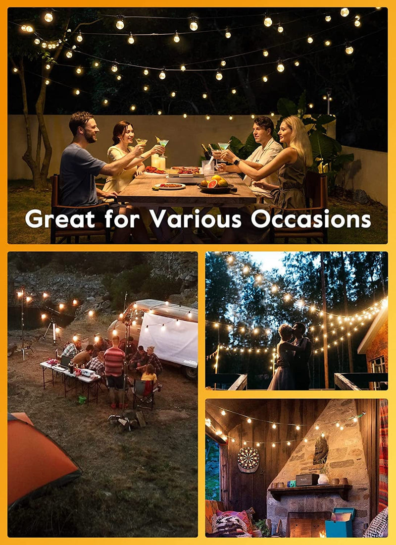 Brightown Led String Lights Outdoor 38Ft(28+10) with Remote, Patio String Lights for outside with 17 Shatterproof Bulbs(2 Spare), Waterproof Hanging Lights for Backyard Bistro Party Cafe, E12 Socket Home & Garden > Lighting > Light Ropes & Strings Brightown   