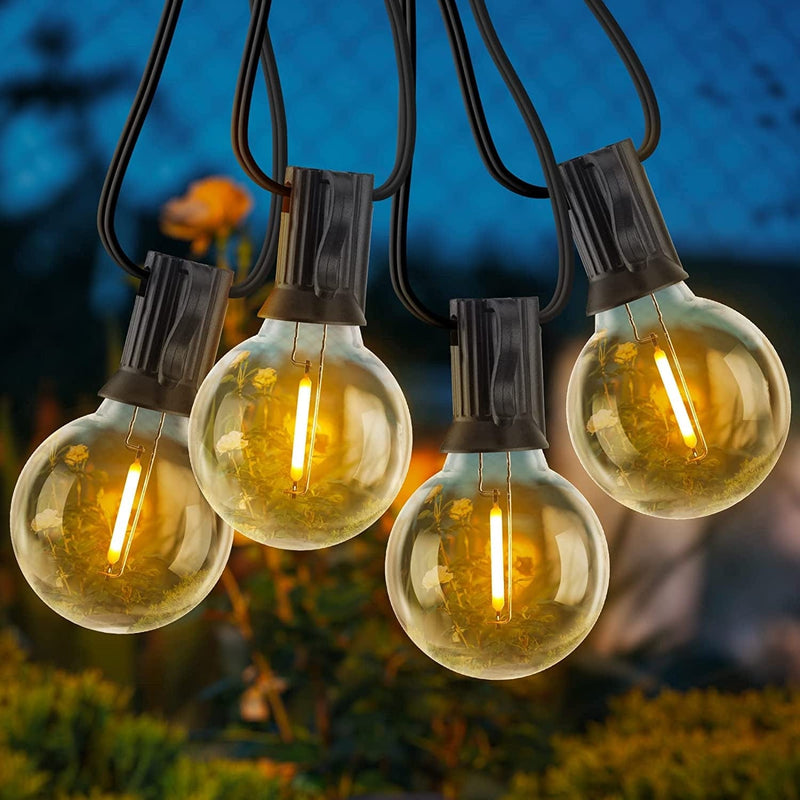 Brightown Outdoor Led String Lights with Remote108Ft(98+10) Patio Lights for outside with 52 Shatterproof Bulbs(2 Spare), Waterproof Hanging Lights for Backyard Bistro Garden Cafe, E12 Socket Home & Garden > Lighting > Light Ropes & Strings Brightown 50Ft  
