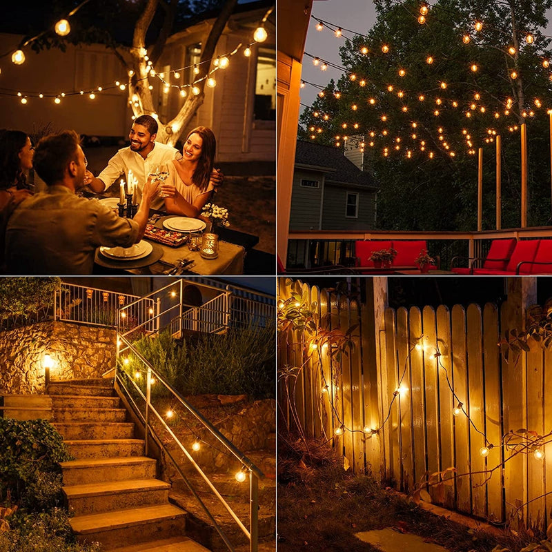 Brightown Outdoor String Lights 38FT(30+8) - LED String Lights G40 Globe Patio Lights Energy Saving with 15 LED Bulbs, Shatterproof Hanging Outdoor Lights for Christmas outside Garden Backyard Cafe Home & Garden > Lighting > Light Ropes & Strings Brightown   