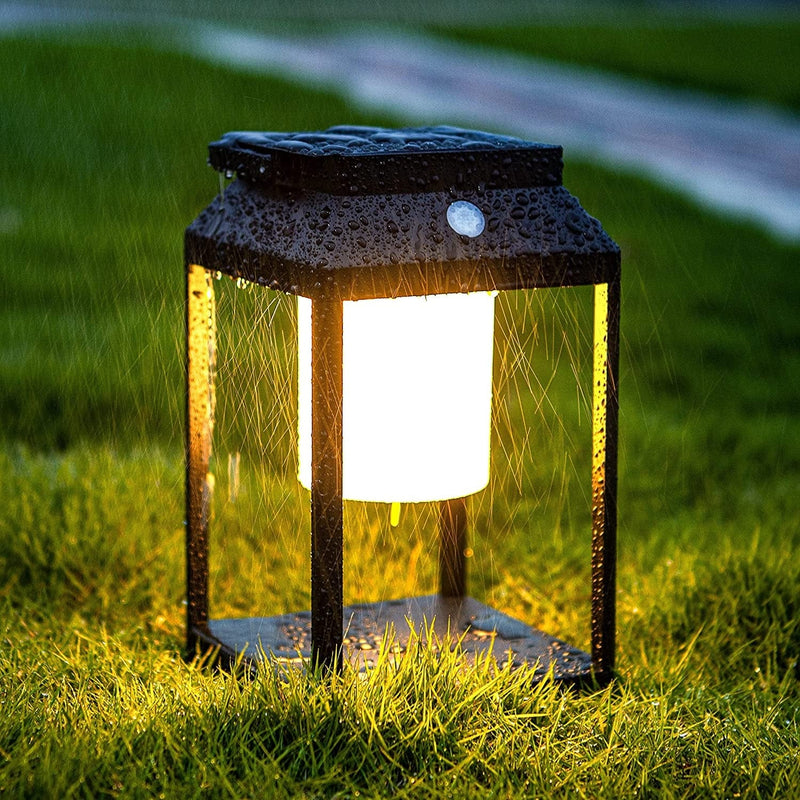 BRIMMEL Solar Outdoor Lantern Aluminum LED Portable Rechargeable Solar Table Lamp 35W 3000K Outdoor Nightstand Lamp IP44 Waterproof Cordless Touch Control USB Solar 2 in 1 Hand Light for Patio, Black Home & Garden > Lighting > Lamps BRIMMEL USB+Solar Charging  