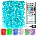Brizlabs USB Color Changing Christmas Fairy String Lights, 33Ft 100 LED Multi Colored Christmas Tree Twinkle Lights with Remote, USB Powered Indoor RGB Rainbow Xmas Fairy Light for Halloween Christmas Home & Garden > Lighting > Light Ropes & Strings BrizLabs 200 LED RGB  