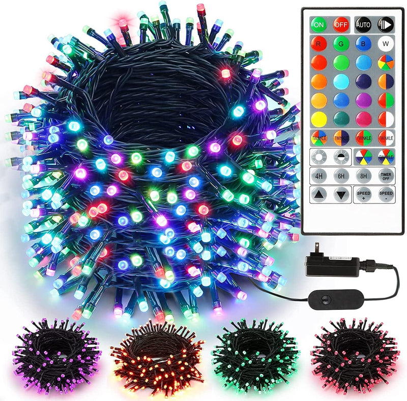 Brizled Color Changing Christmas Lights, 66Ft 200 LED Christmas Lights with Remote, Dimmable Outdoor Chrismtas String Light, Christmas Tree Lights Indoor, RGB Xmas Light for Chrismtas Tree Party Decor Home & Garden > Lighting > Light Ropes & Strings NINGBO GOLDEN POWER ELECTRONIC CO LTD 500 LED - 40-Keys Remote  