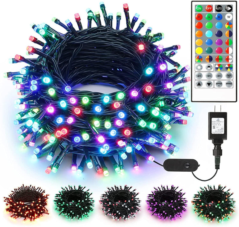 Brizled Color Changing Christmas Lights, 66Ft 200 LED Christmas Lights with Remote, Dimmable Outdoor Chrismtas String Light, Christmas Tree Lights Indoor, RGB Xmas Light for Chrismtas Tree Party Decor Home & Garden > Lighting > Light Ropes & Strings NINGBO GOLDEN POWER ELECTRONIC CO LTD 200 LED - 40-Keys Remote  