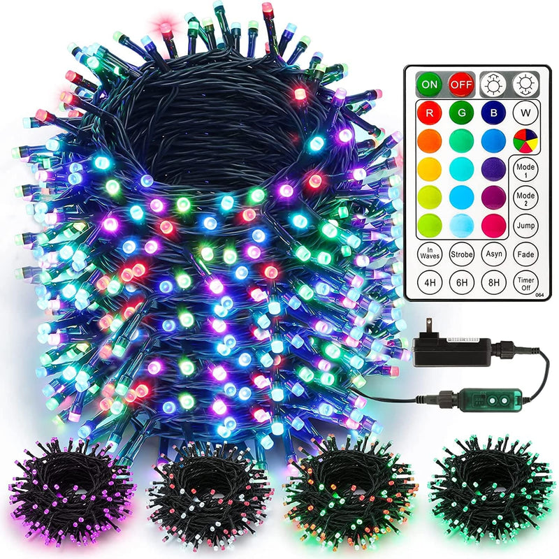 Brizled Color Changing Christmas Lights, 66Ft 200 LED Christmas Lights with Remote, Dimmable Outdoor Chrismtas String Light, Christmas Tree Lights Indoor, RGB Xmas Light for Chrismtas Tree Party Decor Home & Garden > Lighting > Light Ropes & Strings NINGBO GOLDEN POWER ELECTRONIC CO LTD 800 LED - 32-Keys Reamote  