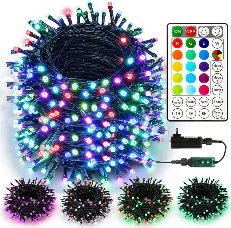 Brizled Color Changing Christmas Lights, 66Ft 200 LED Christmas Lights with Remote, Dimmable Outdoor Chrismtas String Light, Christmas Tree Lights Indoor, RGB Xmas Light for Chrismtas Tree Party Decor Home & Garden > Lighting > Light Ropes & Strings NINGBO GOLDEN POWER ELECTRONIC CO LTD 600 LED - 32-Keys Reamote  