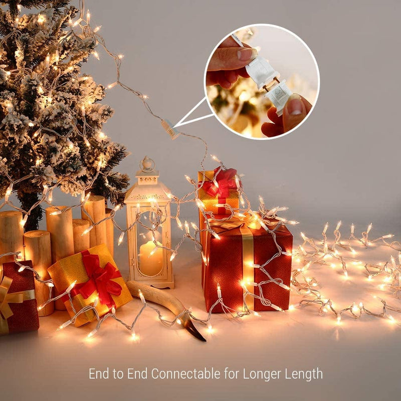 Brizled White Wire String Lights, 21.63Ft 100 Count Incandescent Clear Christmas Lights, UL Certified Mini Christmas Lights Indoor String Lights for Bedroom, Wedding, Party, Tree Decor, Warm White Home & Garden > Lighting > Light Ropes & Strings Brizled   