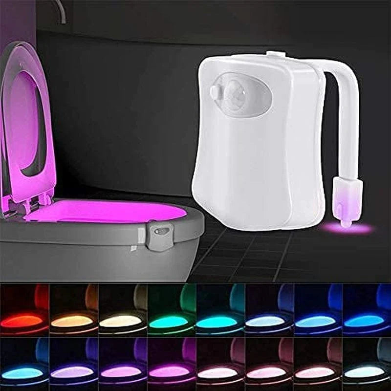 BSASHF Color Changing Toliet Night Light Motion Sensor Led Multi-Color Toilet Light Toilet Motion Activated Led Light Washroom Light UV Slap Activated Butt Lamp Smart Light Commode Night Lamp(16 1)