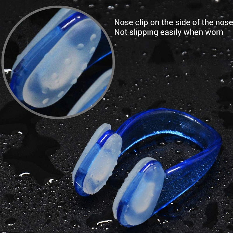 Bticx Soft Silicone Swimming Nose Clips + 2 Ear Plugs Earplugs Set Nose Clips Waterproof Nose Plugs Earplugs for Water Sports Swimming Adults Kids Sleeping and All Loud Events Sporting Goods > Outdoor Recreation > Boating & Water Sports > Swimming Bticx   