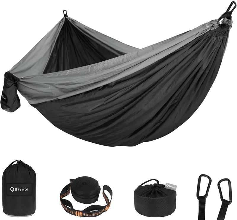 BTRWOR Hammock - Lightweight Camping Hammock - Single & Double - Breathable,Quick-Drying Portable Hammock - Backpacking Gear, Travel, and Camping Accessories