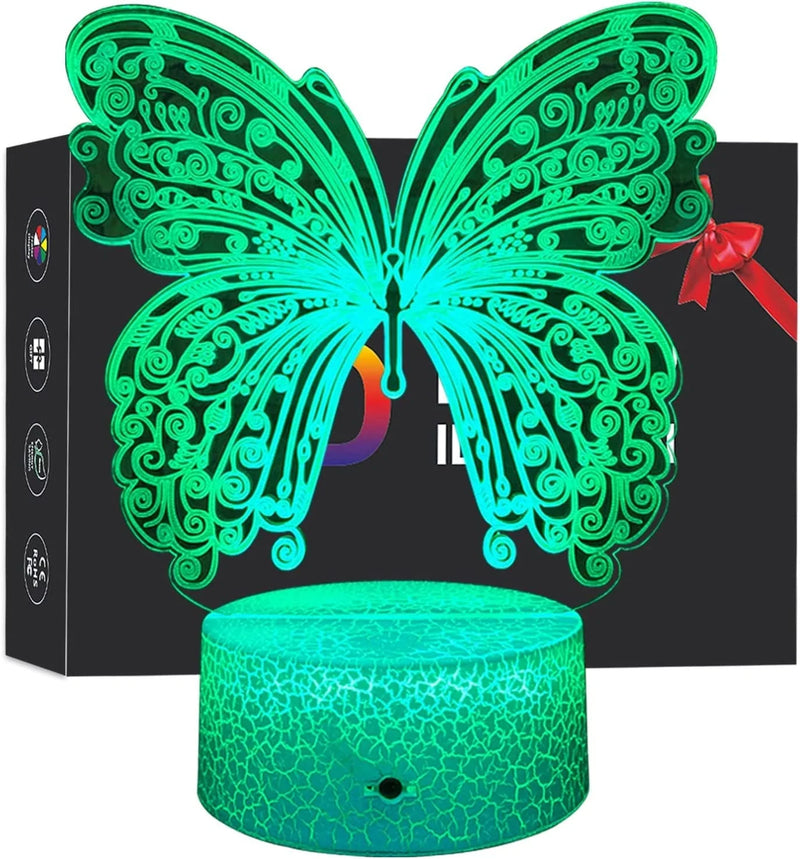 Butterfly Lamp Butterfly Night Light for Kids with Remote Touch 7 Colors + 16 Colors Changing Kids Room Decor 3D Optical Illusion Kids Lamp as a Gift Ideas for Kids Girls Wife Home & Garden > Lighting > Night Lights & Ambient Lighting YCBB Butterfly  
