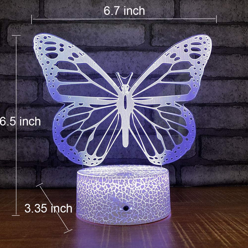 Butterfly Night Light, Birthday Gift for Girls 3D Illusion Lamp Kids Bedside Lamp with 16 Colors Changing Remote Control Butterfly Toys Girls Gifts Home & Garden > Lighting > Night Lights & Ambient Lighting Cenlit   