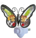 Butterfly Stained Glass Night Light Flower in Glass with Metal Trim Butterfly Night Light Nursery Bedroom Bathroom Decorative Accent Lite Elegant Home Decoration, Guardian Butte Gift Color Boxes! Home & Garden > Lighting > Night Lights & Ambient Lighting Tiffany Lamp & Gift Factory Multicolor  