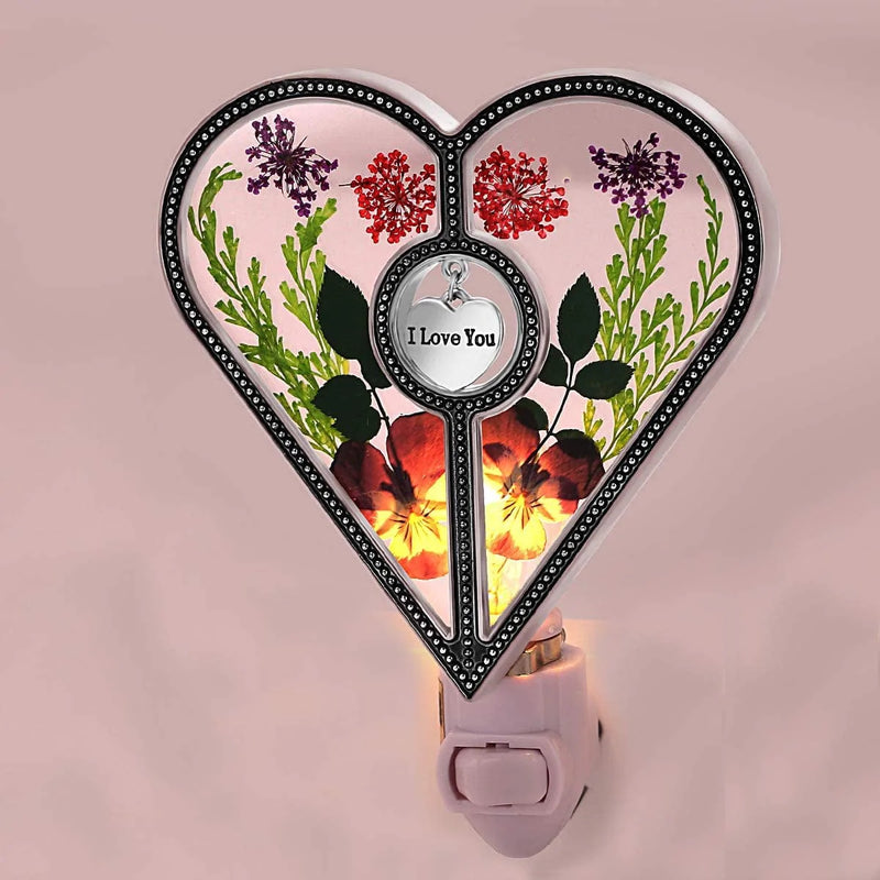 Butterfly Stained Glass Night Light Flower in Glass with Metal Trim Butterfly Night Light Nursery Bedroom Bathroom Decorative Accent Lite Elegant Home Decoration, Guardian Butte Gift Color Boxes! Home & Garden > Lighting > Night Lights & Ambient Lighting Tiffany Lamp & Gift Factory Heart-I Love You  