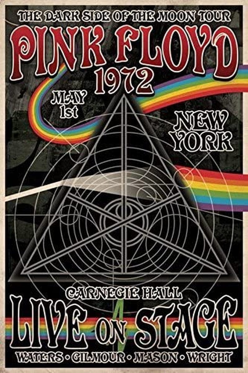Buyartforless Pink Floyd Carnegie Hall New York May 1 1972 36X24 Music Art Print Poster Home & Garden > Decor > Artwork > Posters, Prints, & Visual Artwork buyartforless   