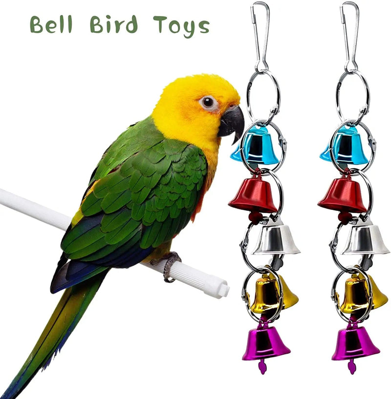 BWOGUE Bird Swing Toys with Bells Pet Parrot Cage Hammock Hanging Toy Perch for Budgie Love Birds Conures Small Parakeet Finches Cockatiels (5 Pack) Animals & Pet Supplies > Pet Supplies > Bird Supplies > Bird Cages & Stands BWOGUE   
