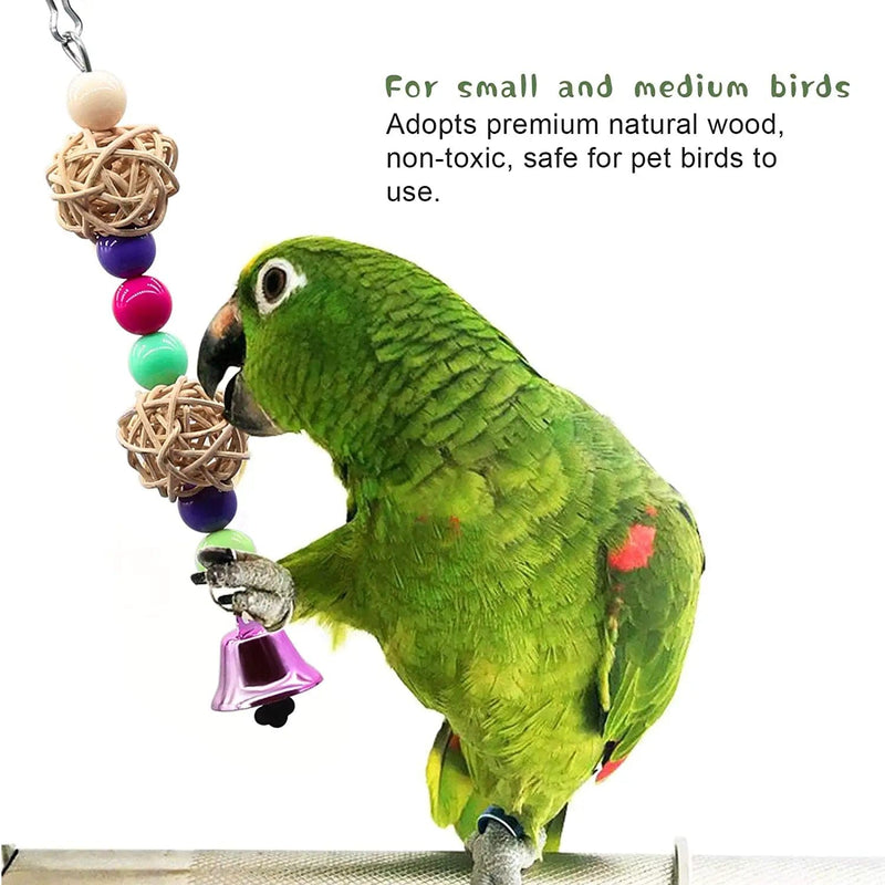 BWOGUE Bird Swing Toys with Bells Pet Parrot Cage Hammock Hanging Toy Perch for Budgie Love Birds Conures Small Parakeet Finches Cockatiels (5 Pack) Animals & Pet Supplies > Pet Supplies > Bird Supplies > Bird Cages & Stands BWOGUE   