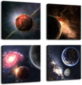 BYXART Wall Art for Bedroom - Outer Space Canvas Wall Art Universe Posters and Prints Artwork for Office Wall Décor Planet Pictures Kids Wall Art for Boys Bedroom Decorations Home & Garden > Decor > Artwork > Posters, Prints, & Visual Artwork BYXART Outer Space Canvas 12x12inx4 
