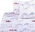 J-Pinno Shark Sea Fish Twin Sheet Set Kids Boys Bedroom Decoration Gift, 100% Cotton, Flat Sheet + Fitted Sheet + Pillowcase Bedding Set (Twin, 6) Home & Garden > Linens & Bedding > Bedding J pinno Train Full 