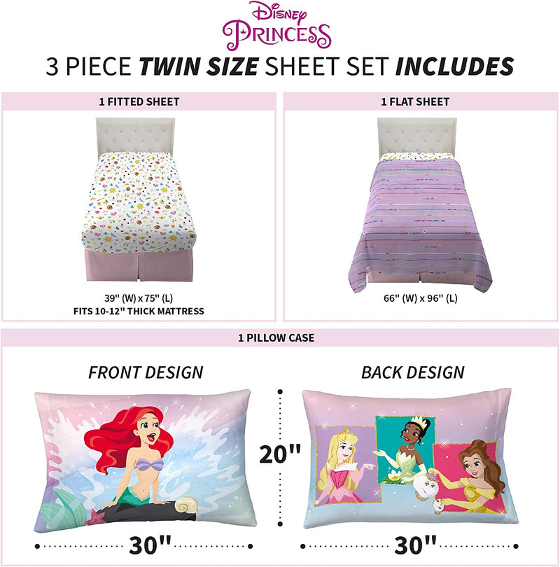Disney Princess Ariel Kids Bedding Super Soft Microfiber Sheet Set, Twin, "Official" Disney Product by Franco Home & Garden > Linens & Bedding > Bedding Franco Manufacturing Company Inc   