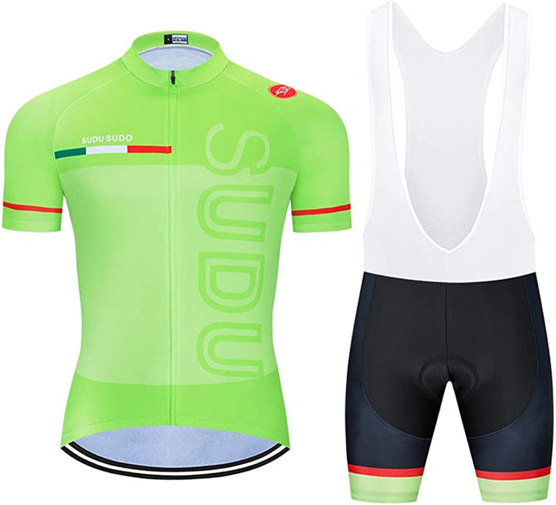 MOXILYN Men'S Cycling Jersey Bike Clothing Set Full Zipper Breathable Quick-Dry Shirt + Cycling Bibs with 20D Padded Sporting Goods > Outdoor Recreation > Cycling > Cycling Apparel & Accessories MOXILYN D2s Medium 