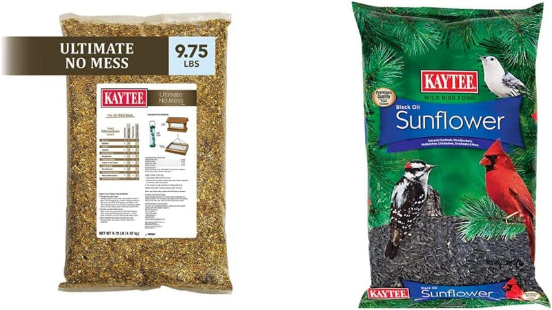 Kaytee Wild Bird Ultimate No Mess Wild Bird Food Seed for Cardinals, Finches, Chickadees, Nuthatches, Woodpeckers, Grosbeaks, Juncos and Other Colorful Songbirds, 9.75 Pound Animals & Pet Supplies > Pet Supplies > Bird Supplies > Bird Food Central Garden & Pet No Mess Food + Sunflower Food 