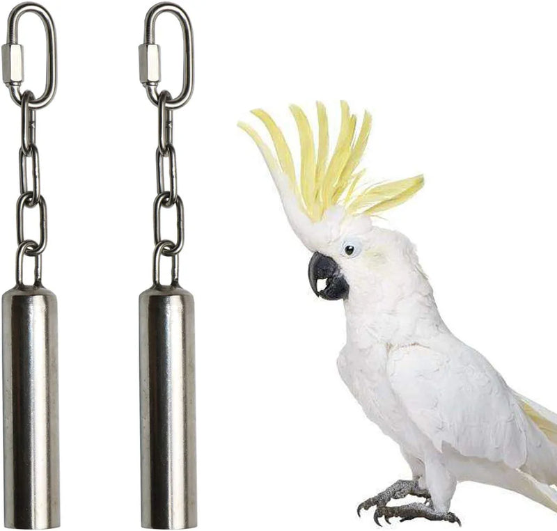 Stainless Steel Bells Toy for Bird Parrot Macaw African Greys Eclectus Cockatoo Parakeet Cockatiels Birds Squirrel Cage Stand (S) Animals & Pet Supplies > Pet Supplies > Bird Supplies > Bird Toys Hypeety 2 PCS-S  