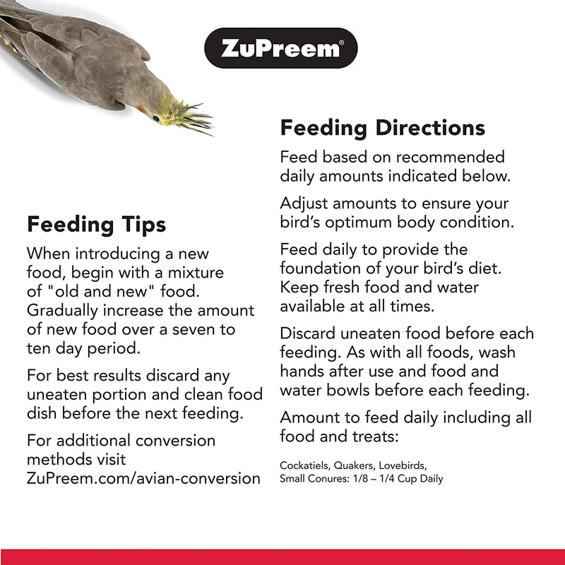 Zupreem Natural Pellets Bird Food for Medium Birds, 2.5 Lb (Pack of 2) - Daily Nutrition, Made in USA for Cockatiels, Quakers, Lovebirds, Small Conures Animals & Pet Supplies > Pet Supplies > Bird Supplies > Bird Food ZuPreem   