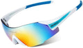 Gaolfuo Cycling Glasses UV400 Outdoor Sports Eyewear Fashion Frameless Bike Bicycle Sunglasses MTB Goggles Riding Equipment Sporting Goods > Outdoor Recreation > Cycling > Cycling Apparel & Accessories Gaolfuo White Blue  