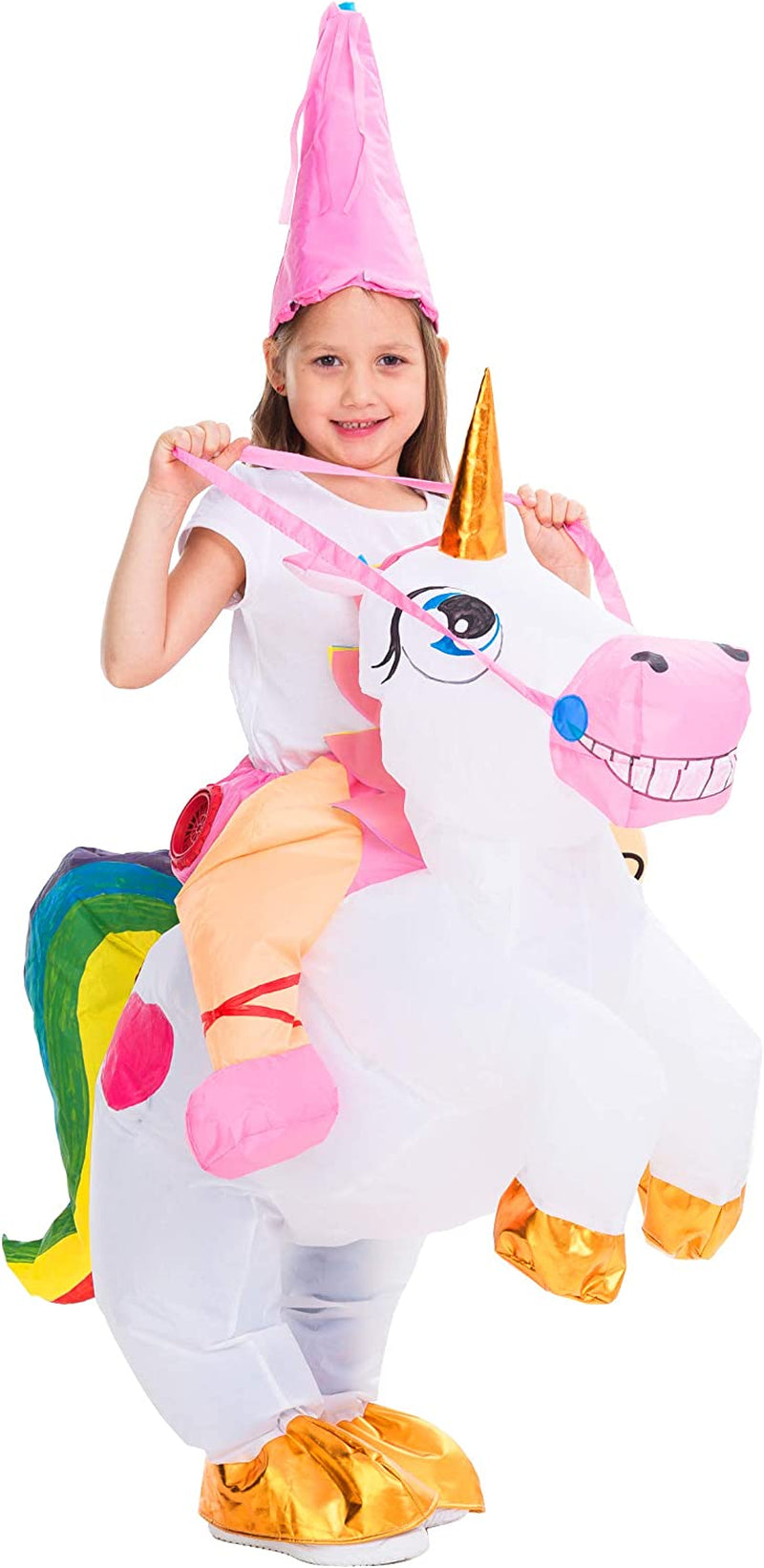 Spooktacular Creations Inflatable Costume Riding a Unicorn Air Blow-Up Deluxe Halloween Costume  Joyin Inc   