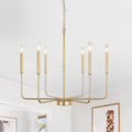 ZCHAOZ Modern Farmhouse Chandelier for Dining Room, 6 Lights Chandelier Light Fixture Adjustable Height, Black and Gold Hanging Candle Pendant Lighting for Kitchen Island Living Room Bedroom Foyer Home & Garden > Lighting > Lighting Fixtures > Chandeliers ZCHAOZ 6 Light-Gold  